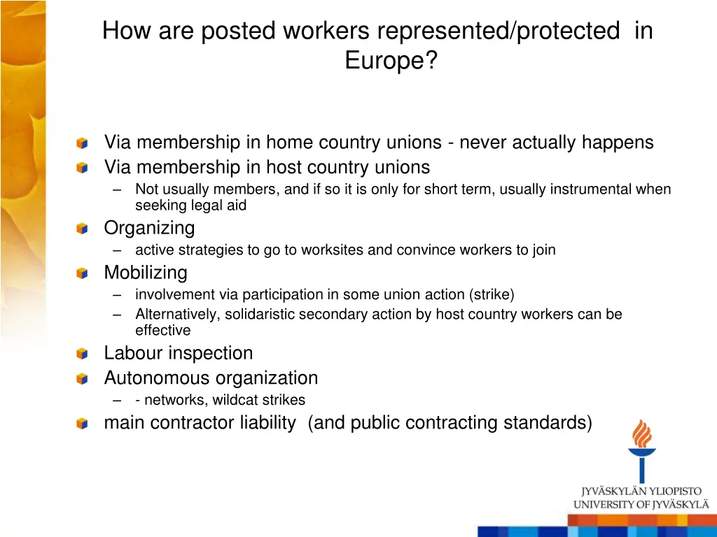how are posted workers represented protected