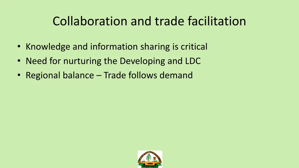 collaboration and trade facilitation