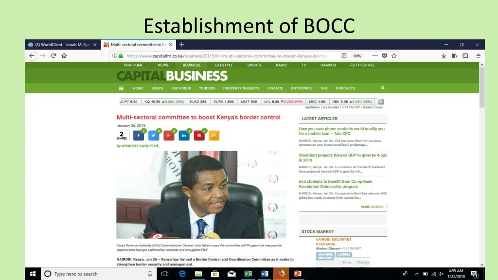establishment of bocc