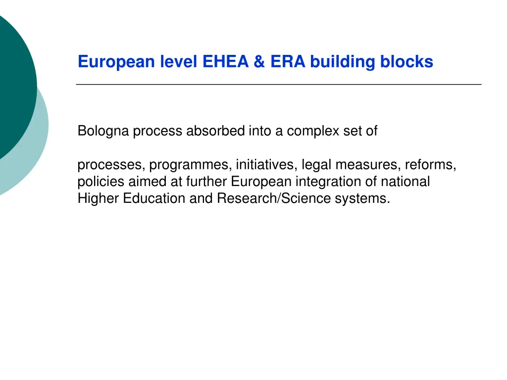 european level ehea era building blocks