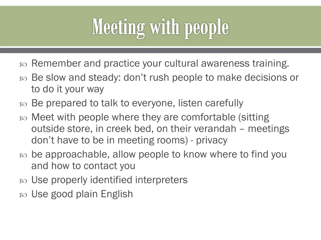 meeting with people