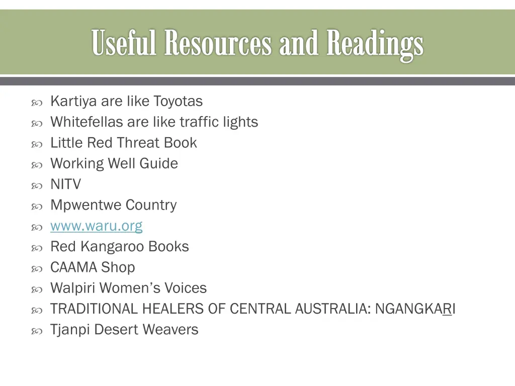 useful resources and readings