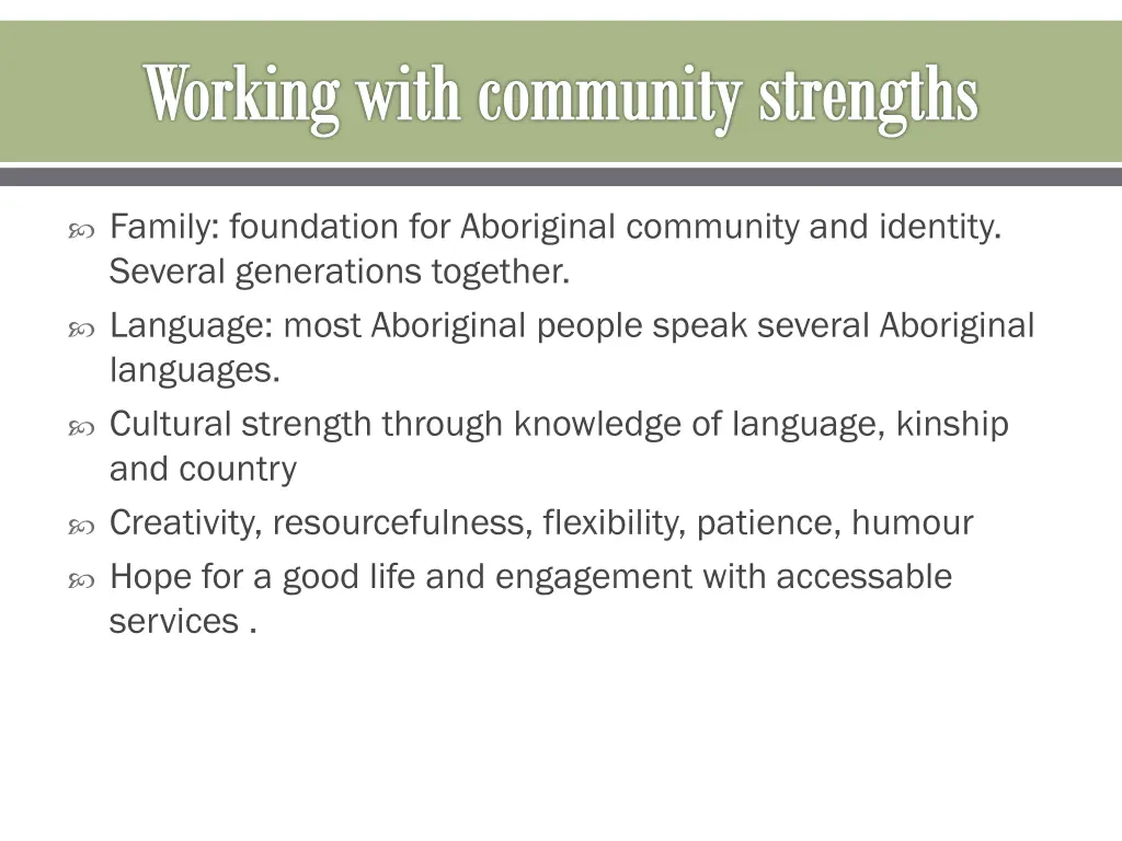 working with community strengths