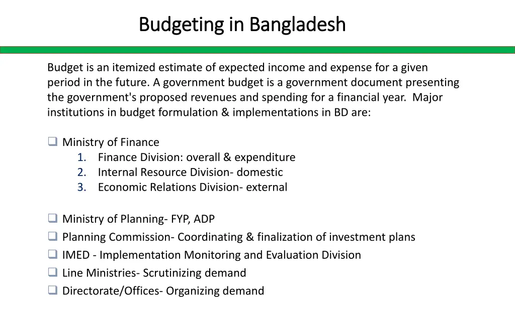 budgeting in bangladesh budgeting in bangladesh