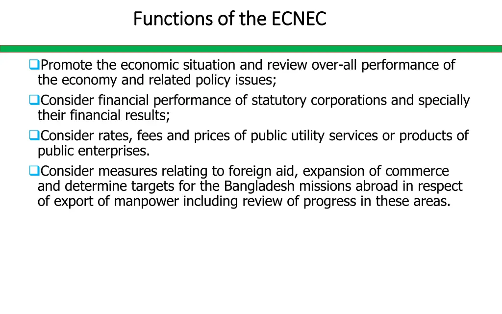 functions of the ecnec functions of the ecnec 1