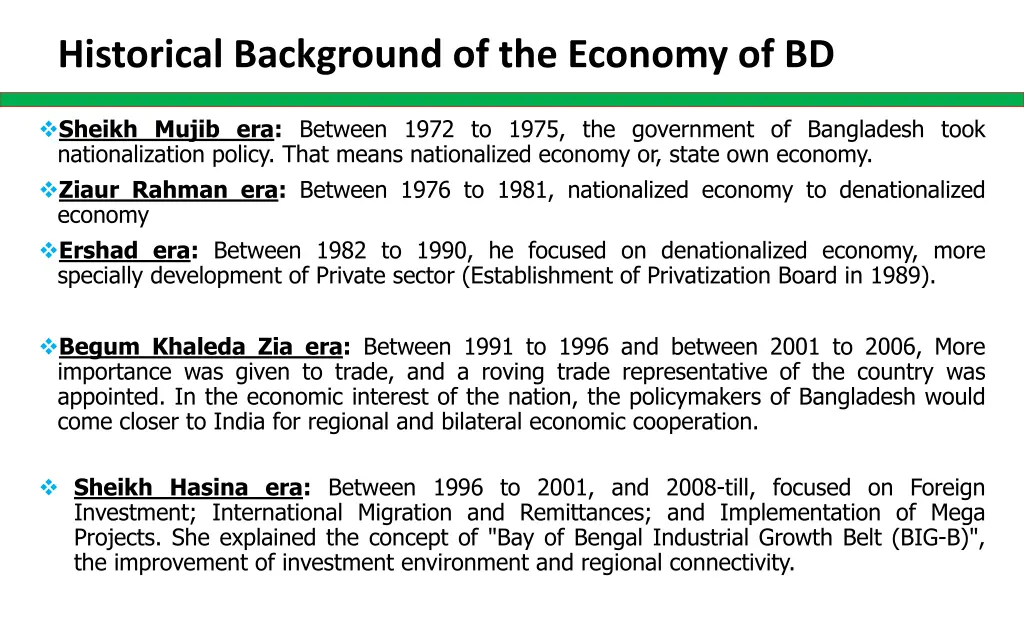 historical background of the economy of bd