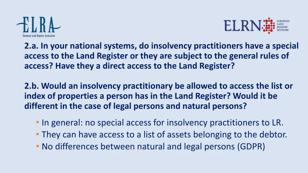 2 a in your national systems do insolvency