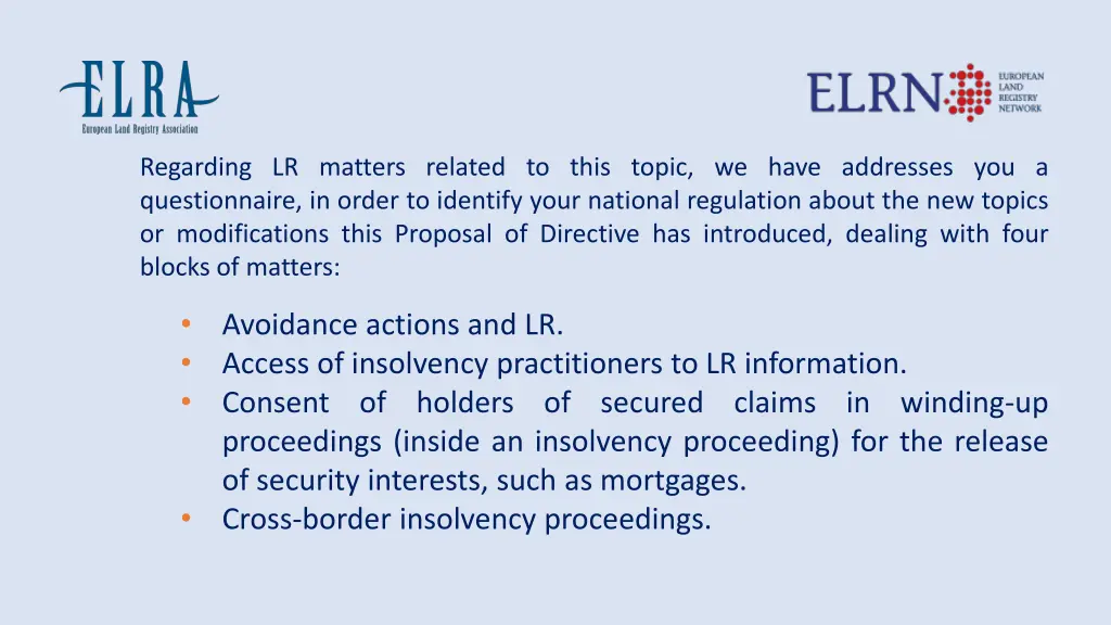 regarding lr matters related to this topic