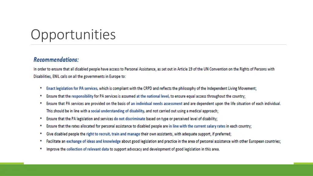 opportunities