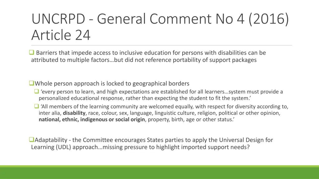 uncrpd general comment no 4 2016 article 24