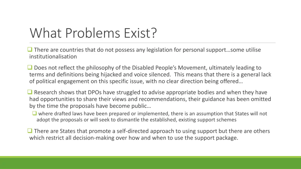what problems exist