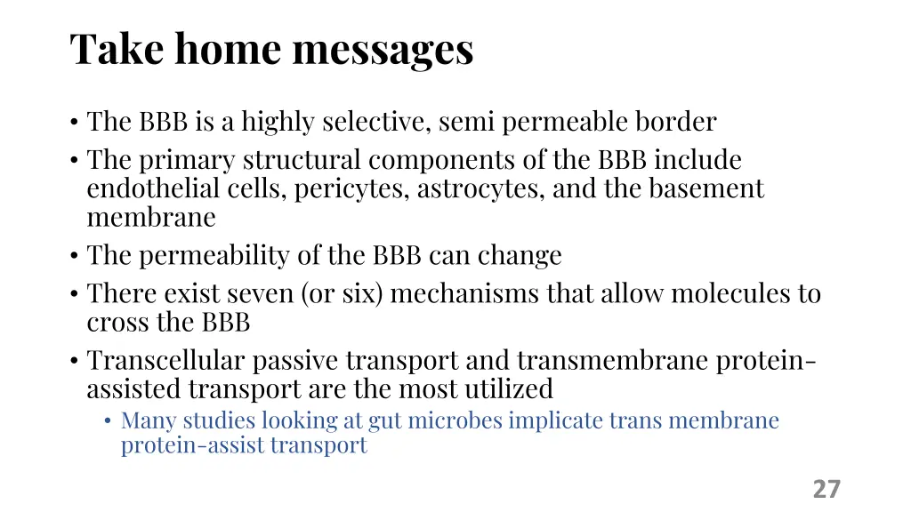take home messages 1