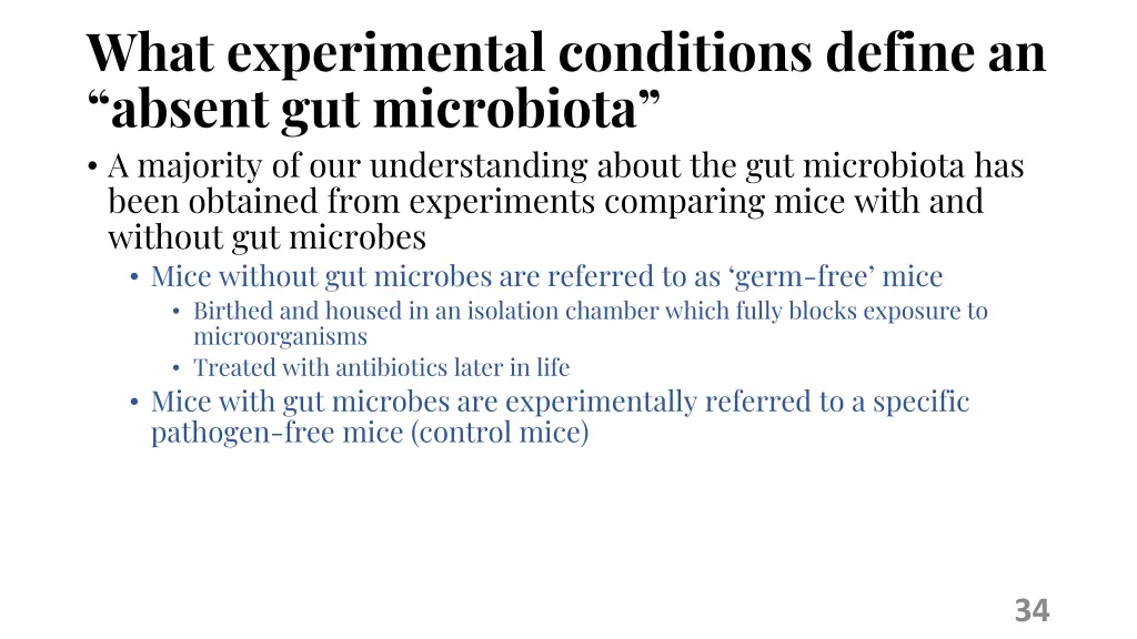 what experimental conditions define an absent