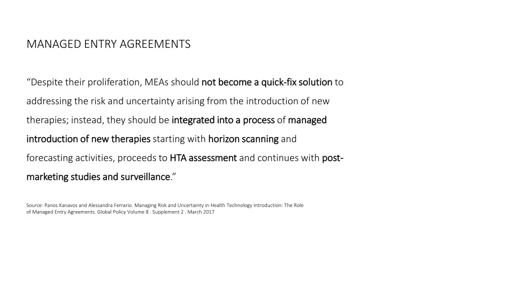 managed entry agreements