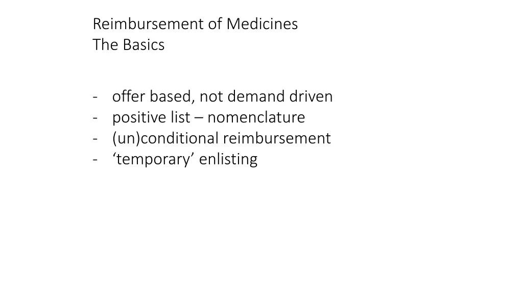 reimbursement of medicines the basics