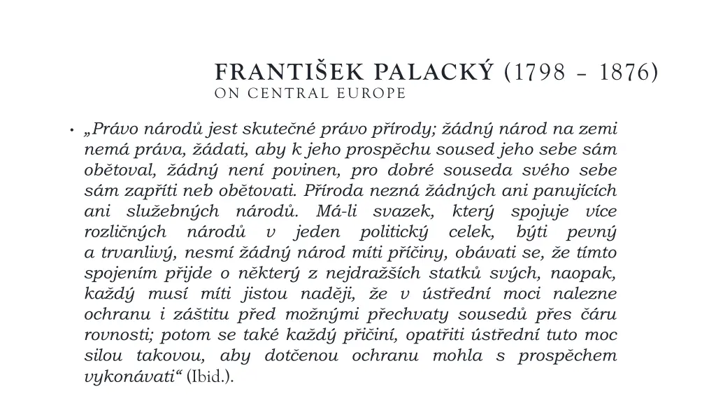 franti ek palack 1798 1876 on central europe 1