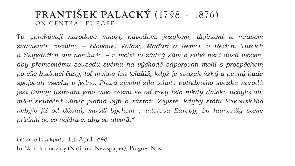 franti ek palack 1798 1876 on central europe