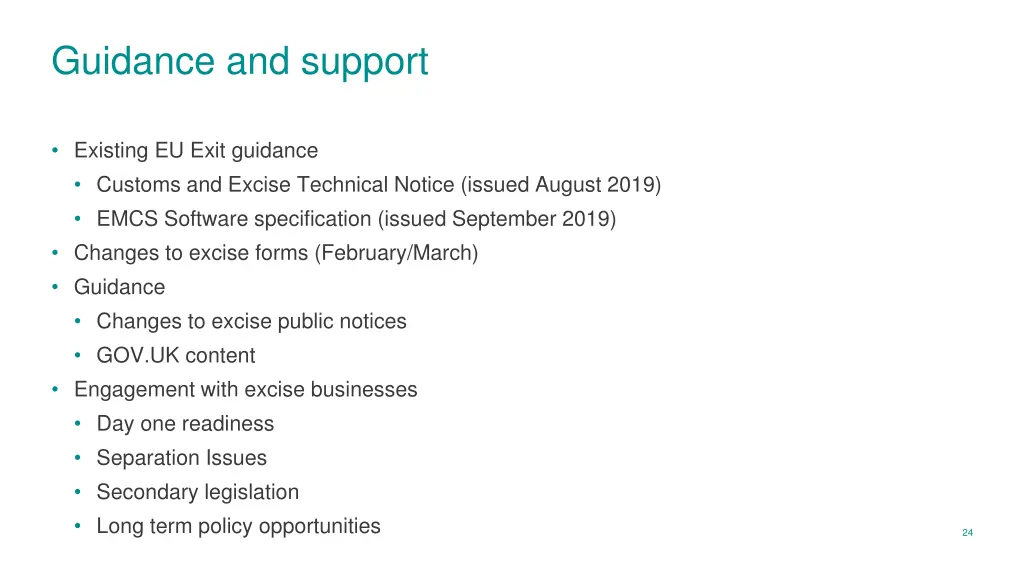 guidance and support
