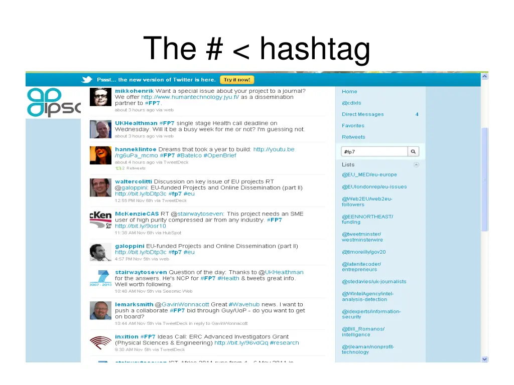 the hashtag