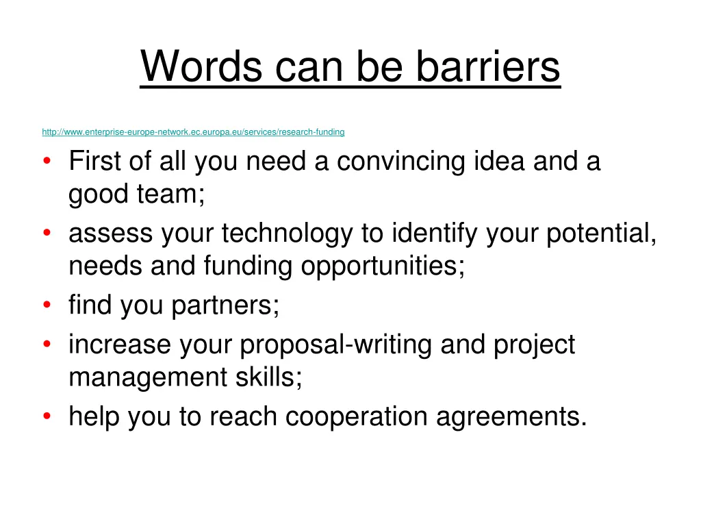 words can be barriers