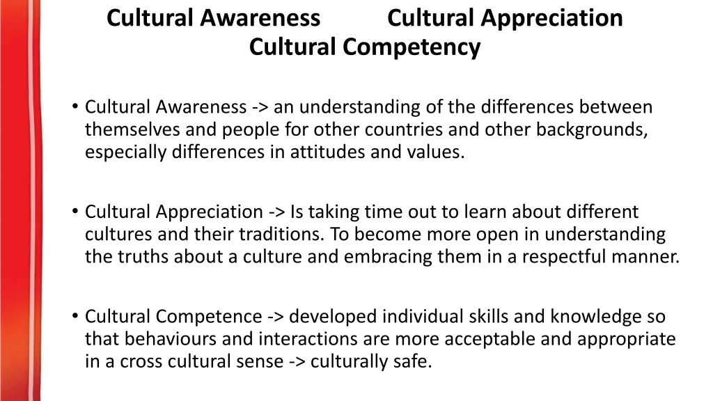 cultural awareness cultural appreciation cultural
