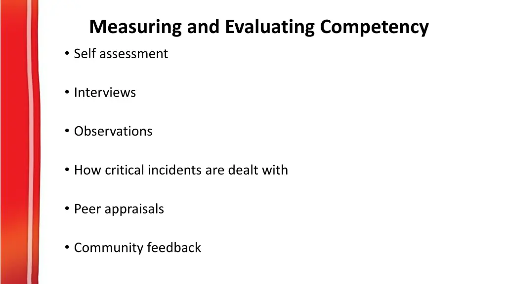 measuring and evaluating competency self