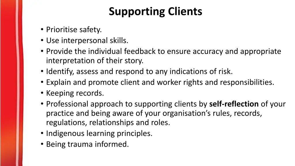 supporting clients