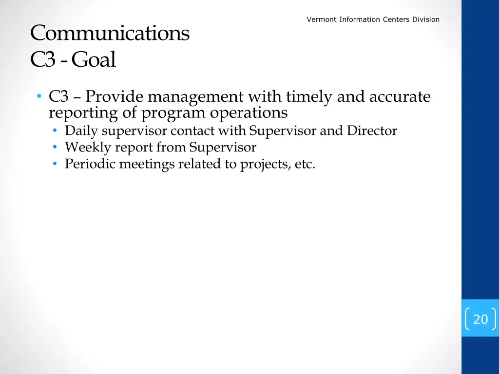 vermont information centers division 18