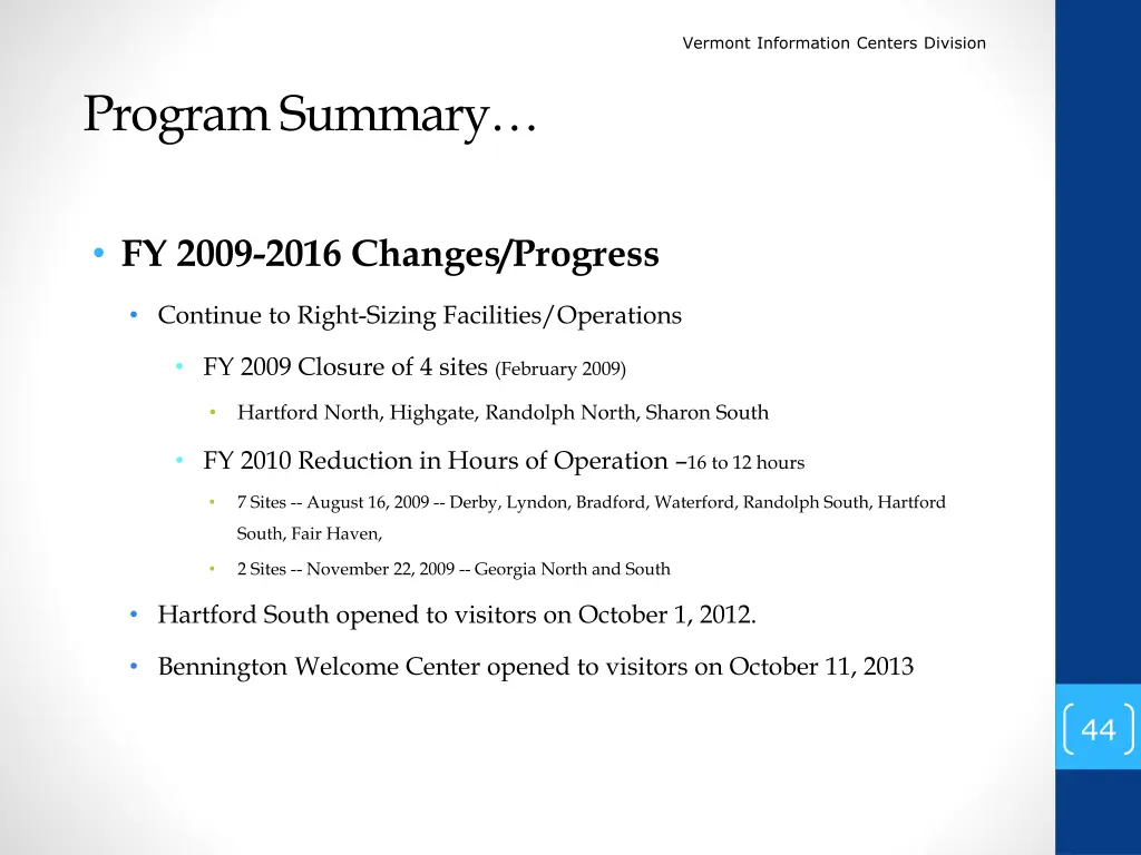 vermont information centers division 42