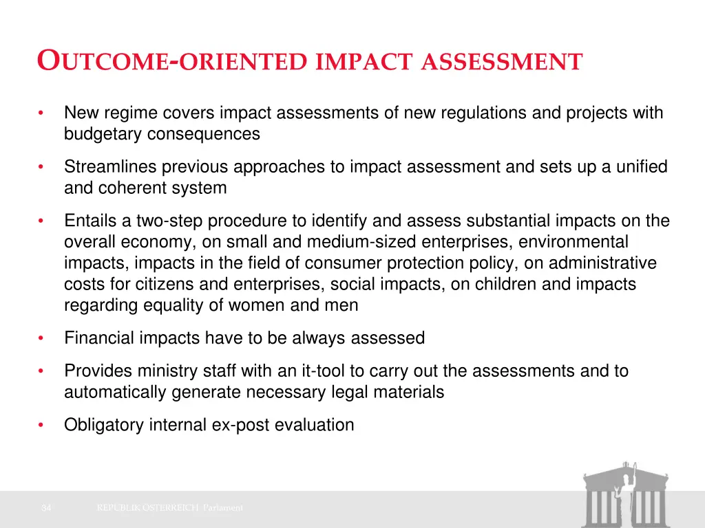o utcome oriented impact assessment