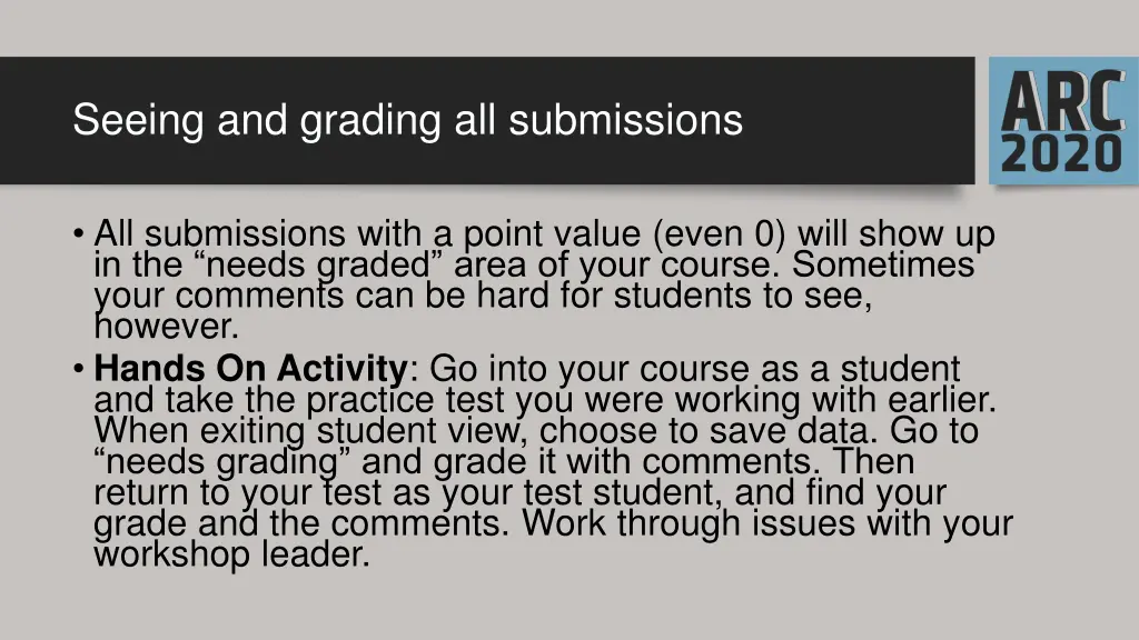 seeing and grading all submissions