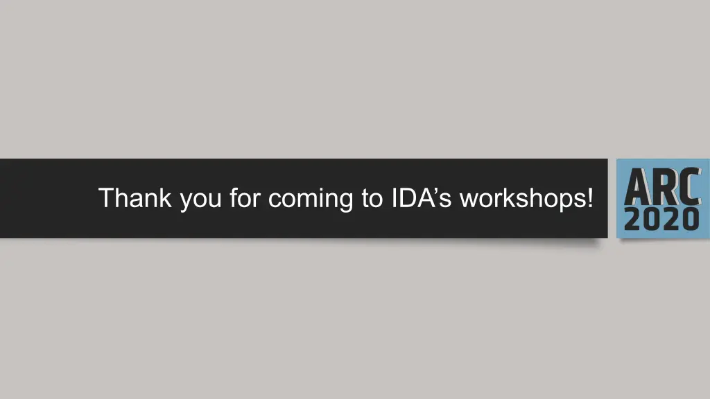 thank you for coming to ida s workshops