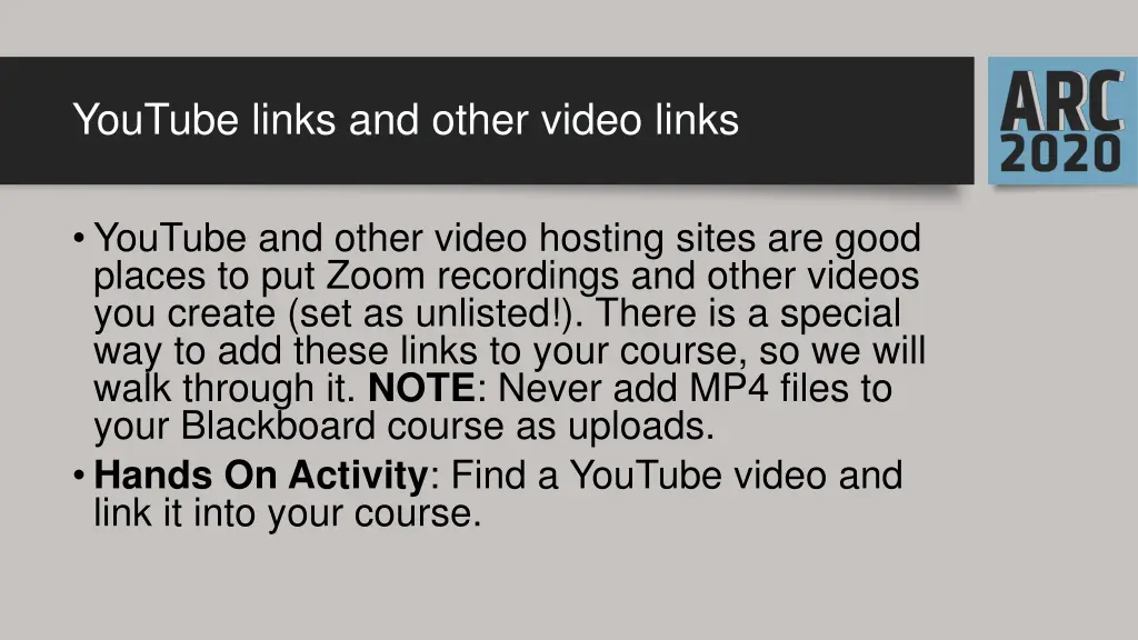 youtube links and other video links