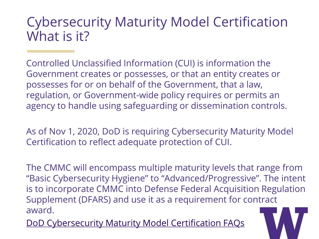 cybersecurity maturity model certification what