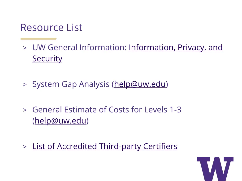 resource list