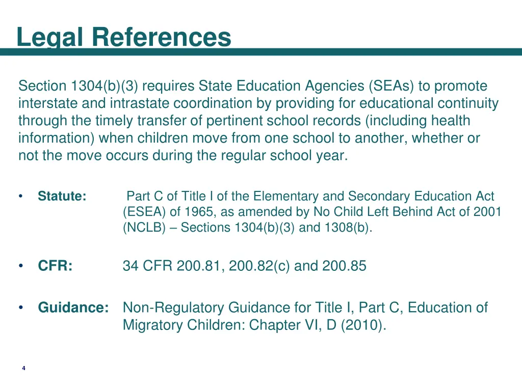 legal references