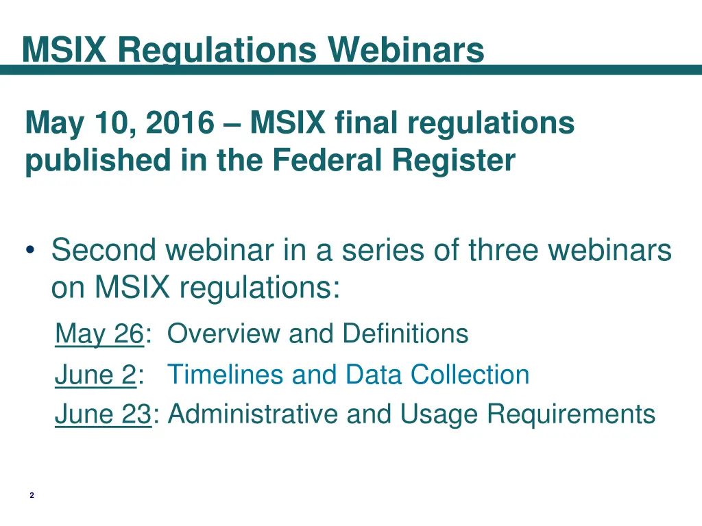 msix regulations webinars