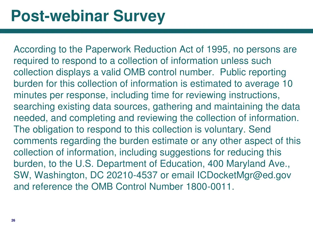 post webinar survey
