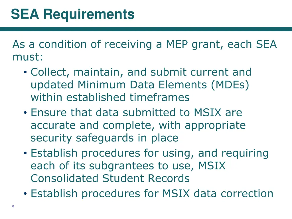 sea requirements