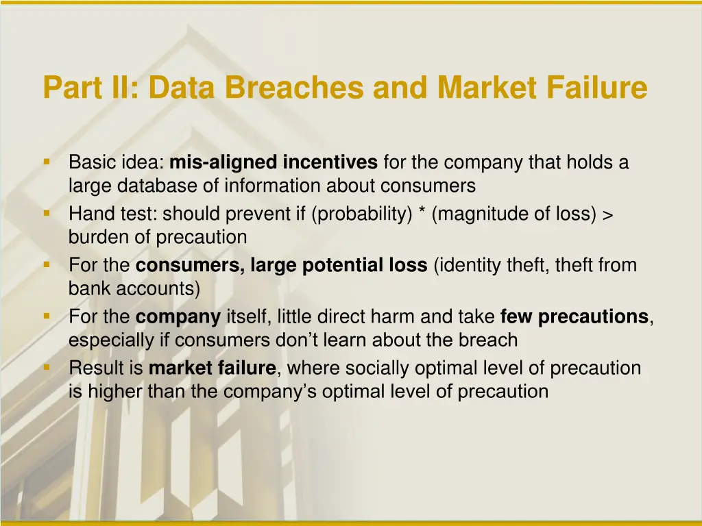 part ii data breaches and market failure