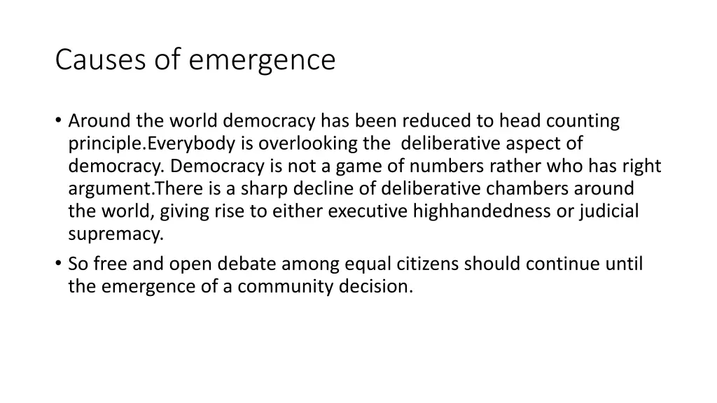causes of emergence