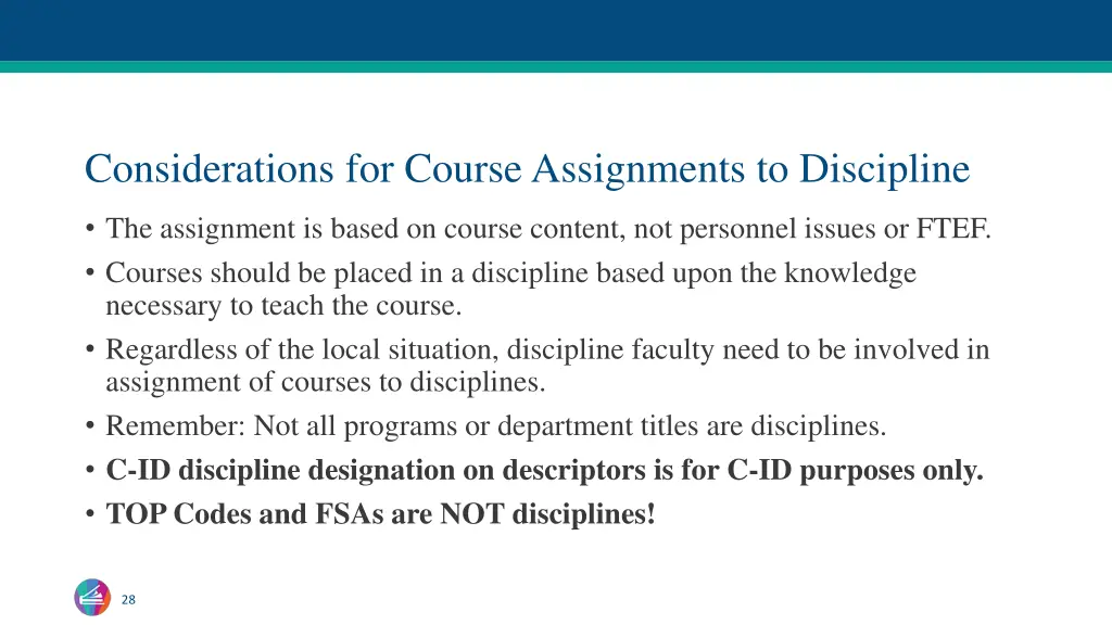 considerations for course assignments