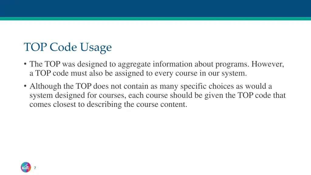 top code usage 1
