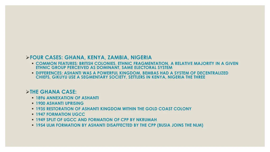 four cases ghana kenya zambia nigeria common