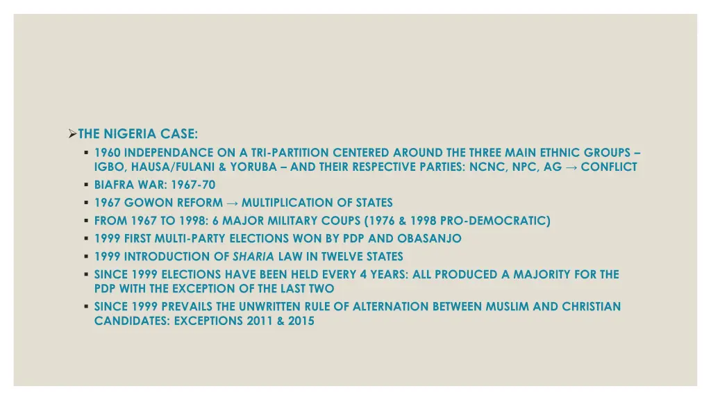 the nigeria case 1960 independance