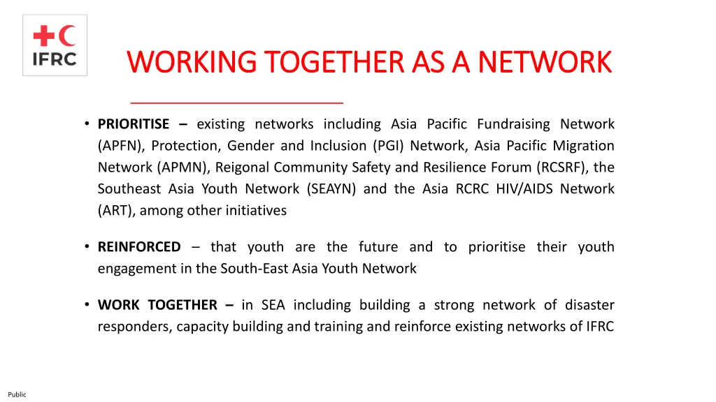 working together as a network working together