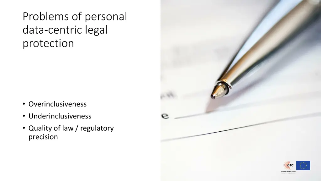 problems of personal data centric legal protection