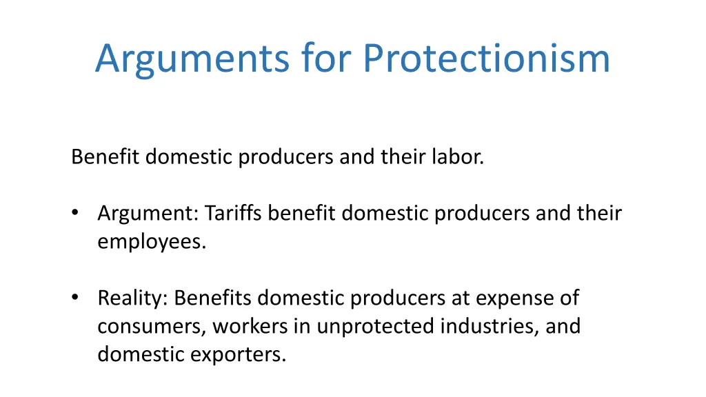 arguments for protectionism 1