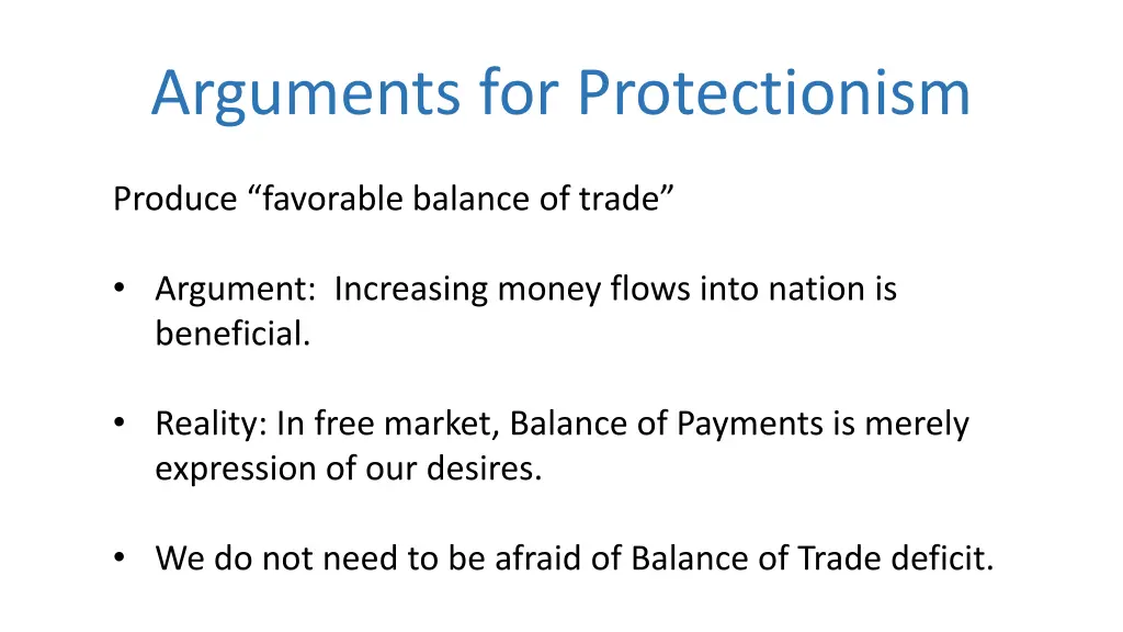 arguments for protectionism