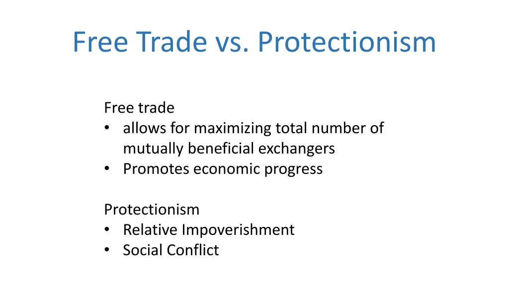 free trade vs protectionism 1